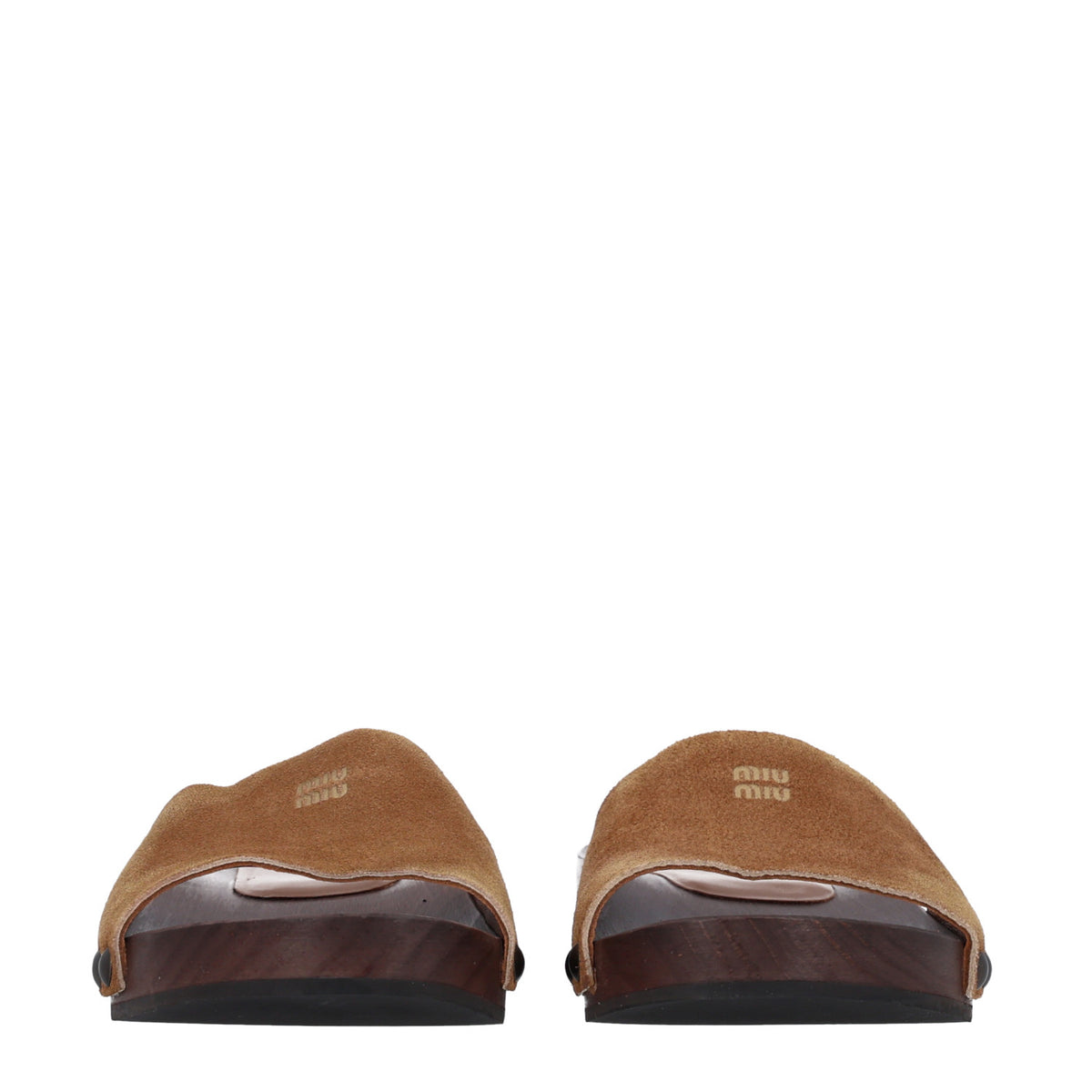 Suede Logo Slide Clogs 36 Cannella