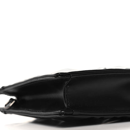 Christian Dior Calfskin Macrocannage Diamond Caro Zipped Pouch With Chain Black 8 of 9