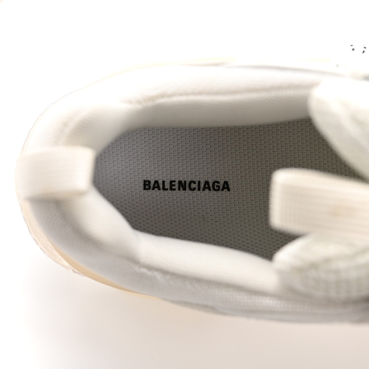 Balenciaga Fabric Mesh Clear Sole Womens Triple S Sneakers 40 White 6 of 8