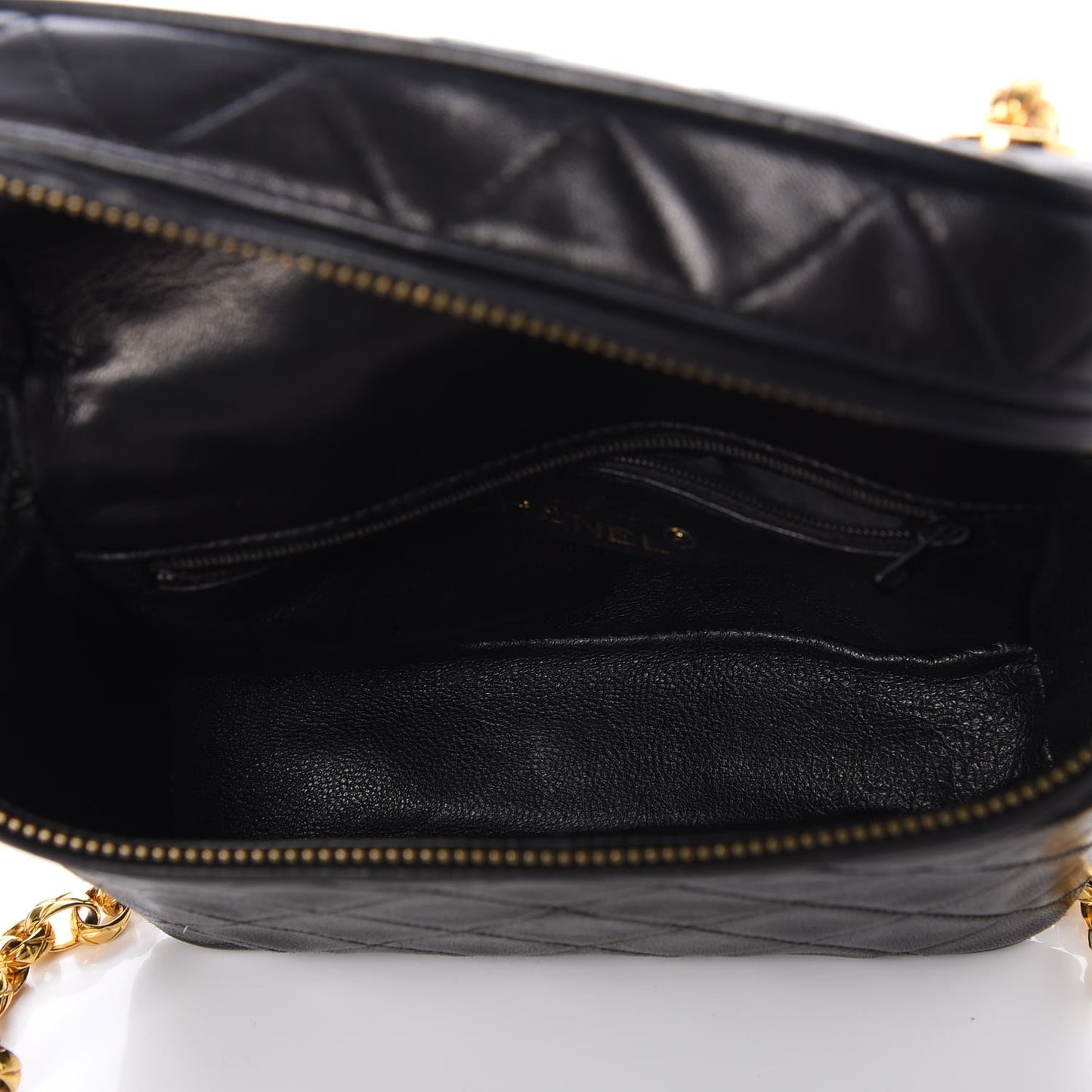 Lambskin Quilted Tassel Shoulder Bag Black