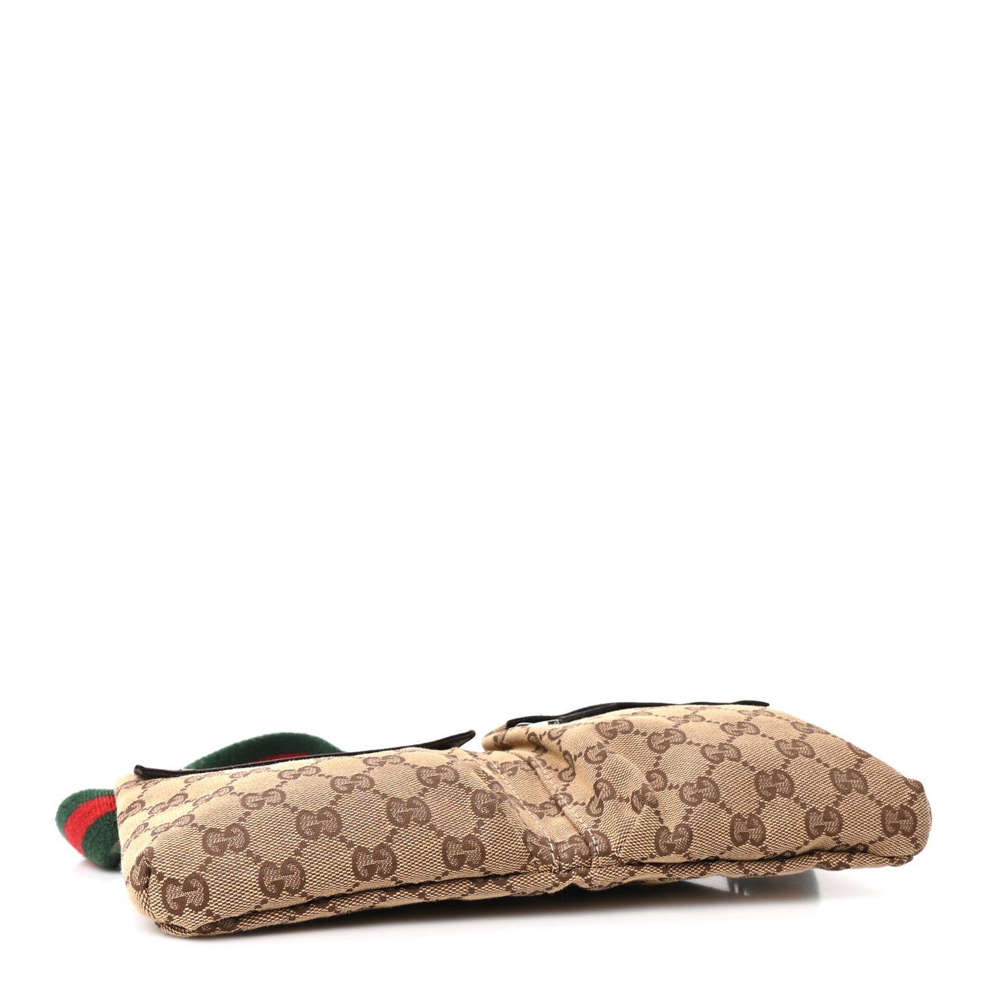 GG Monogram Web Double Pocket Belt Bag Dark Brown