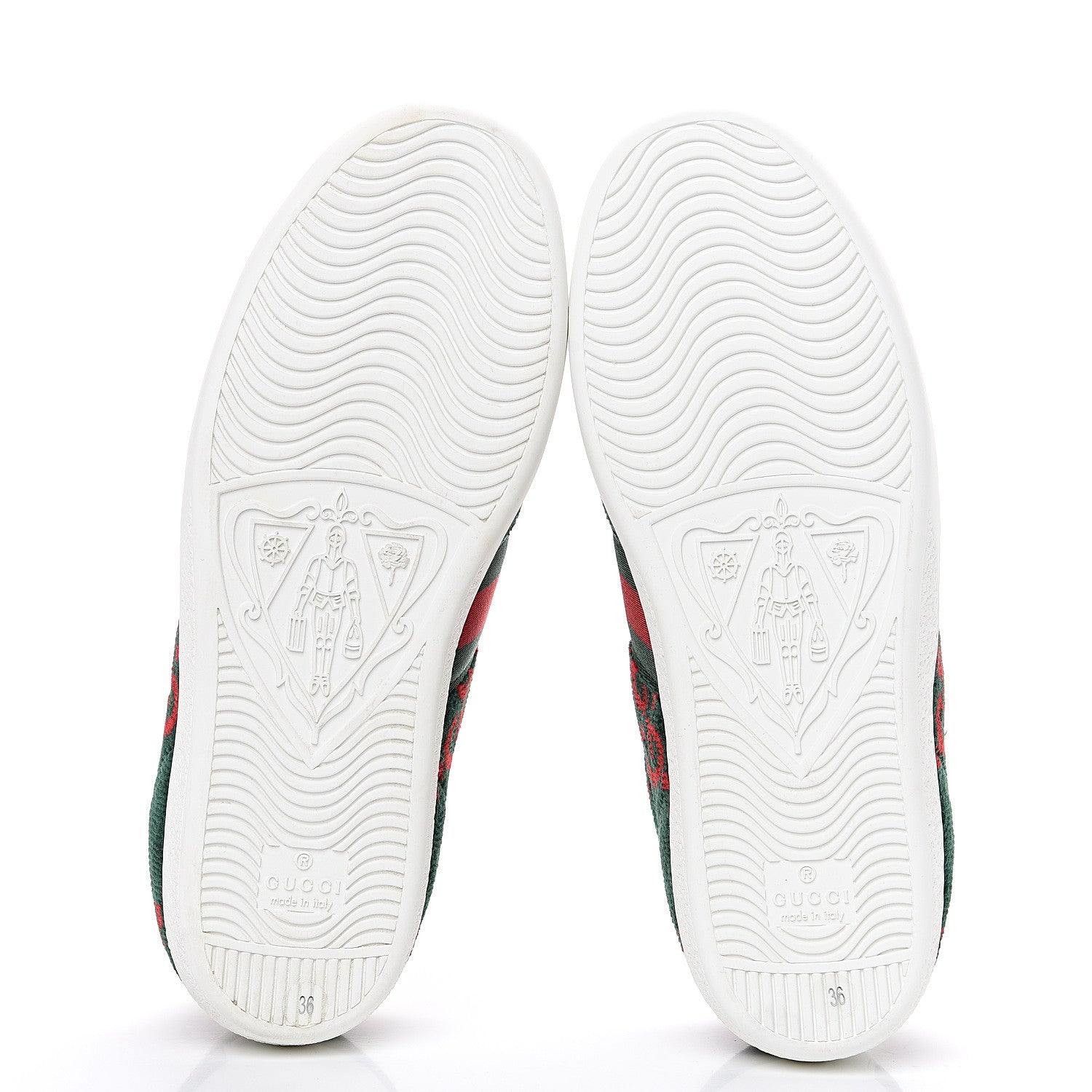 Gucci Terry Cloth GG Monogram Web Womens Ace Sneakers 36 Green Red 5 of 10