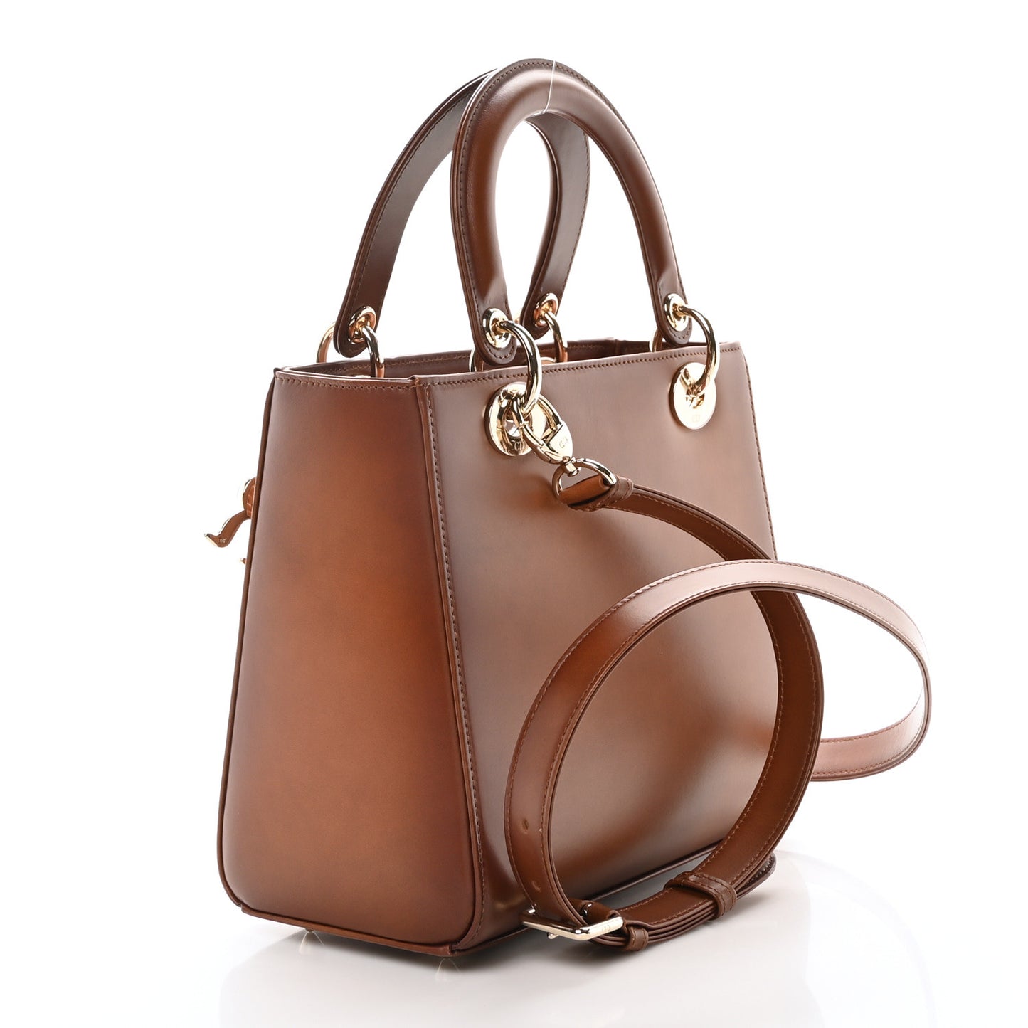 Calfskin 3D Butterfly Embellished Medium Lady Dior Brown