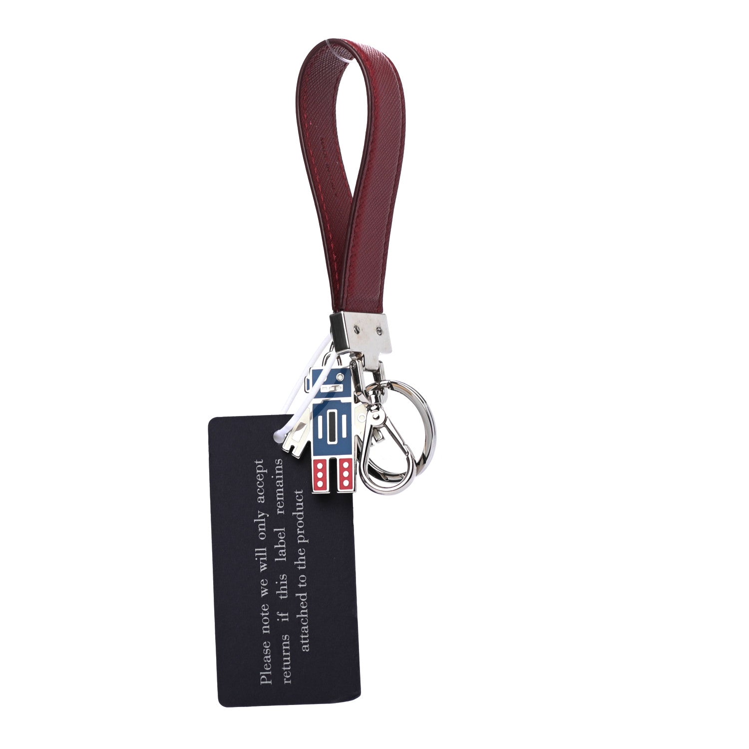 Prada Saffiano Robot Trick Keychain Red 1 of 4