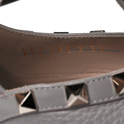 Valentino Garavani Pebbled Calfskin Rockstud Ankle Strap Pumps 39 Poudre 8 of 9