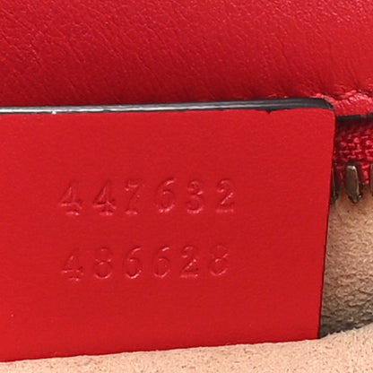 Gucci Calfskin Matelasse Small GG Marmont Chain Shoulder Bag Hibiscus Red 7 of 10