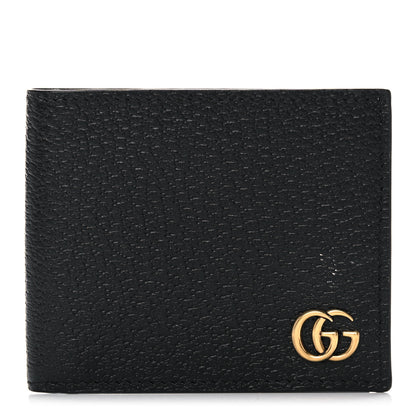 Gucci Calfskin Boar Effect GG Marmont Bi-Fold Wallet Black 1 of 10