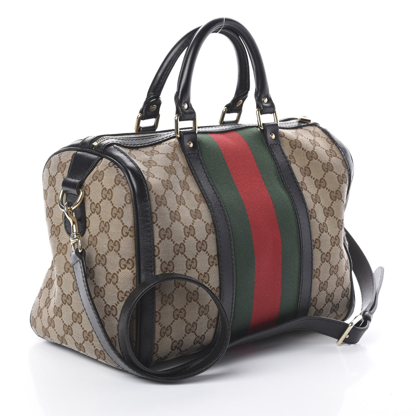 Monogram Vintage Web Medium Boston Dark Brown