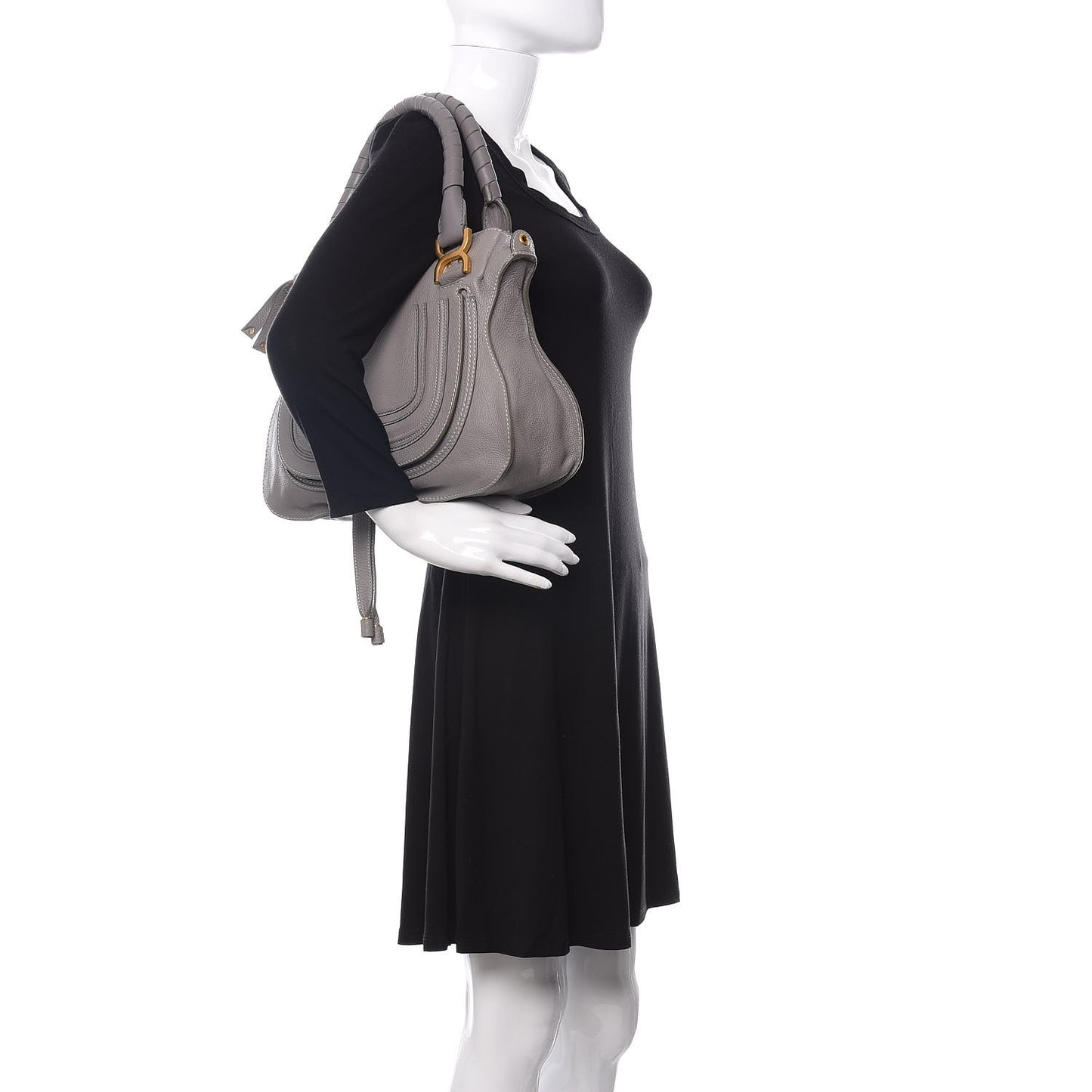 Calfskin Medium Marcie Satchel Cashmere Grey