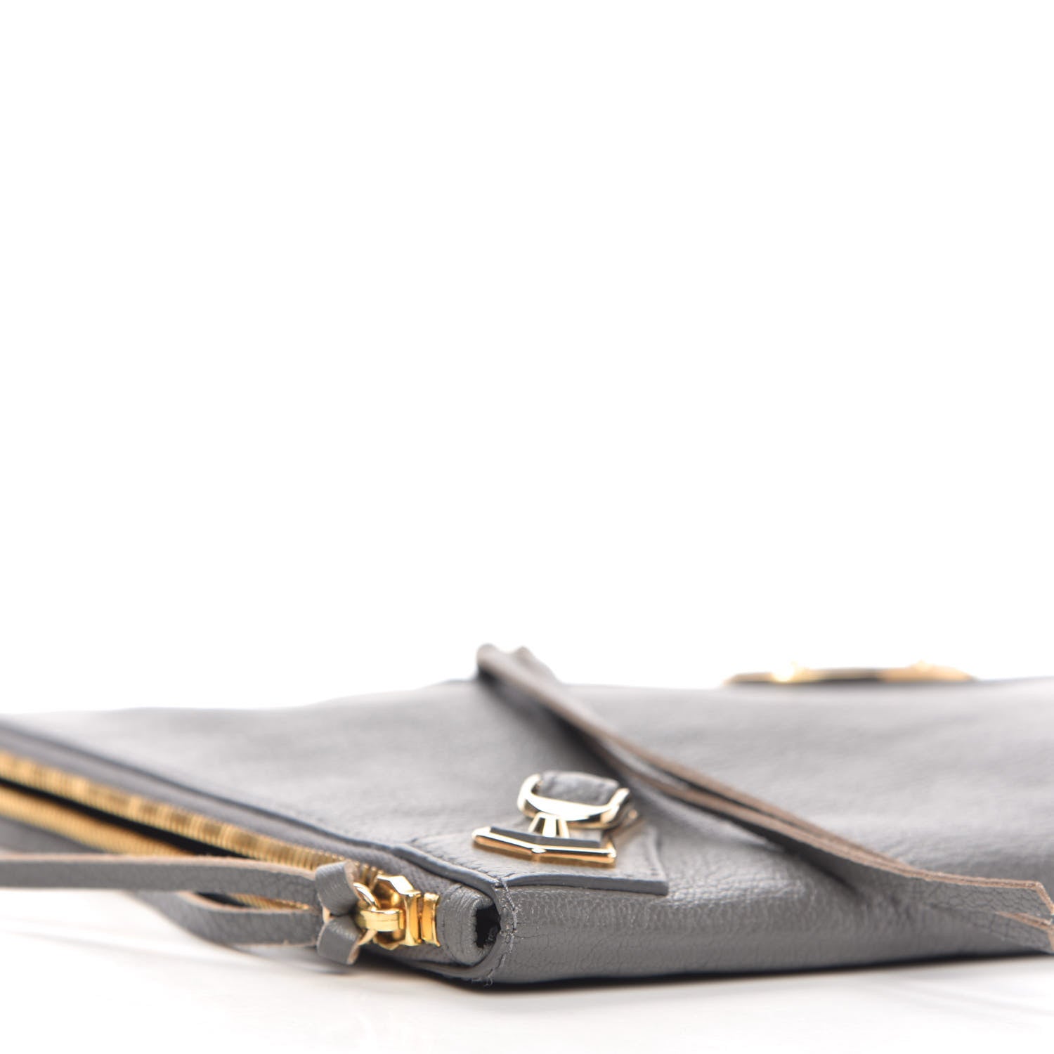 Balenciaga Chevre Gold Metallic Edge Hardware Pouch Gris Acier 6 of 10