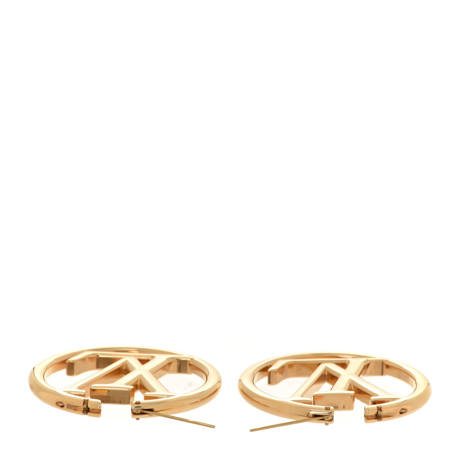 Louis Vuitton Metal Louise Hoop Earrings Gold 3 of 5