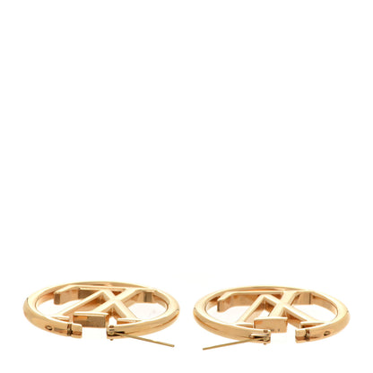 Louis Vuitton Metal Louise Hoop Earrings Gold 3 of 5