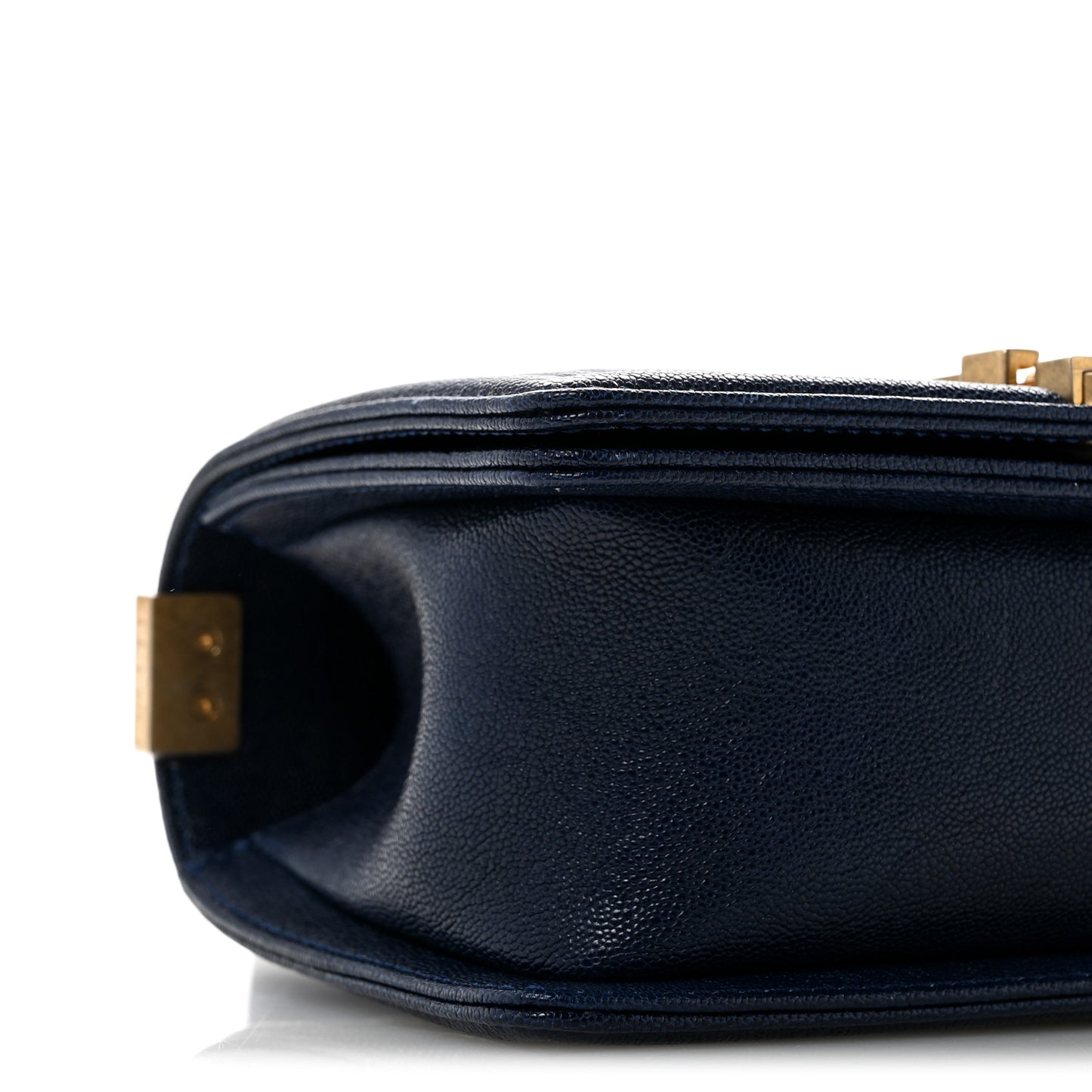 Caviar Quilted Small Boy Flap Navy