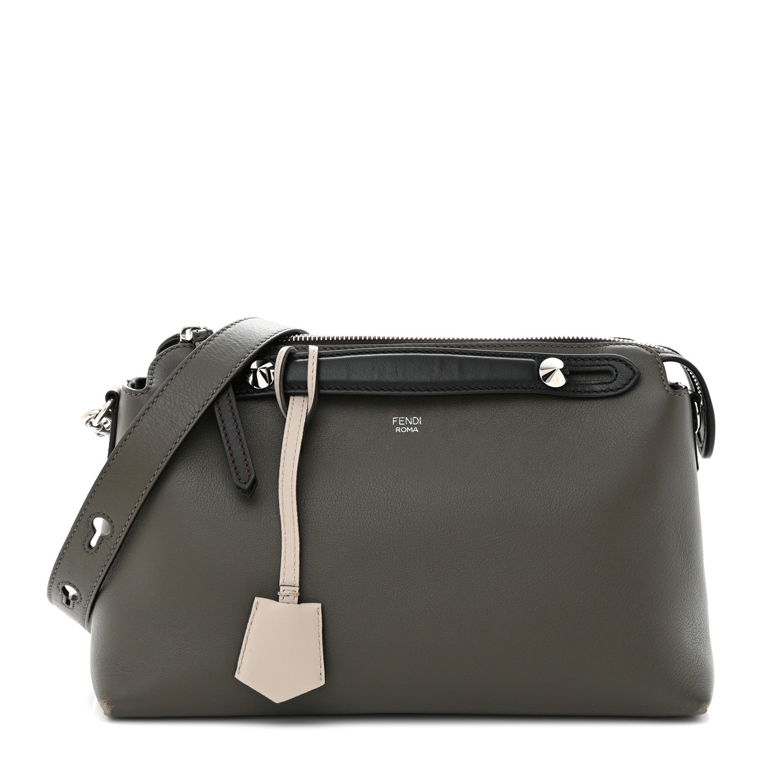 Fendi Vitello Dolce 4 Color Medium By The Way Boston Bag Carbone Grigio Polvere Multicolor 1 of 17