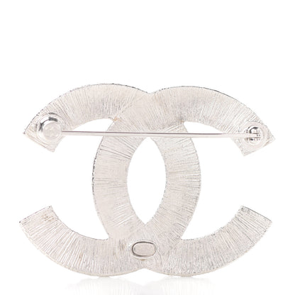 Chanel Baguette Crystal CC Brooch Silver 3 of 4