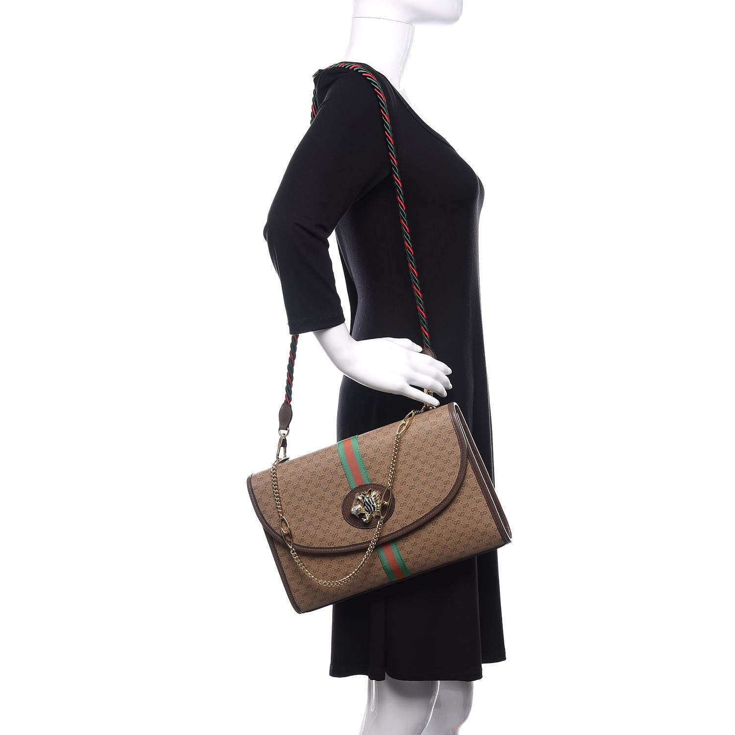 Gucci Mini Vintage GG Supreme Monogram Web Medium Rajah Slim Flap Shoulder Bag Beige New Acero 2 of 10