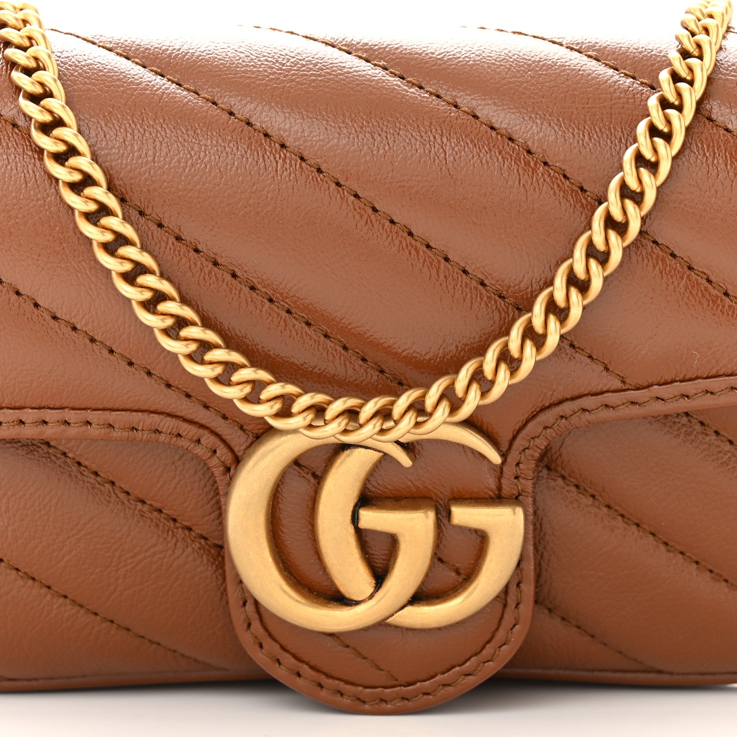 Gucci Azalea Calfskin Matelasse Diagonal Super Mini GG Marmont Shoulder Bag Cuir 8 of 11