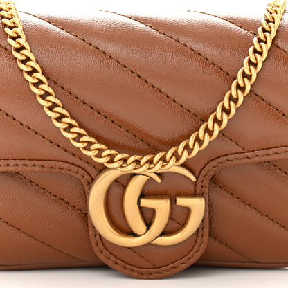 Gucci Azalea Calfskin Matelasse Diagonal Super Mini GG Marmont Shoulder Bag Cuir 8 of 11