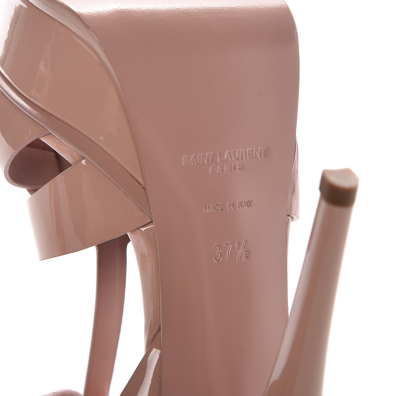 Saint Laurent Patent Tribute 105 Platform Sandals 37.5 Pale Pink 6 of 8