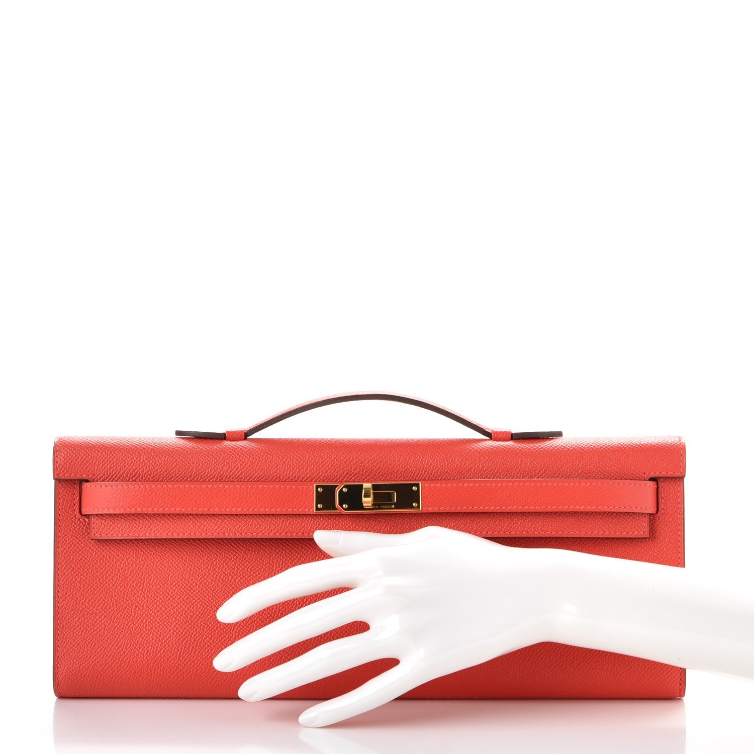 Hermes Epsom Kelly Cut Clutch Pochette Rose Jaipur 2 of 30