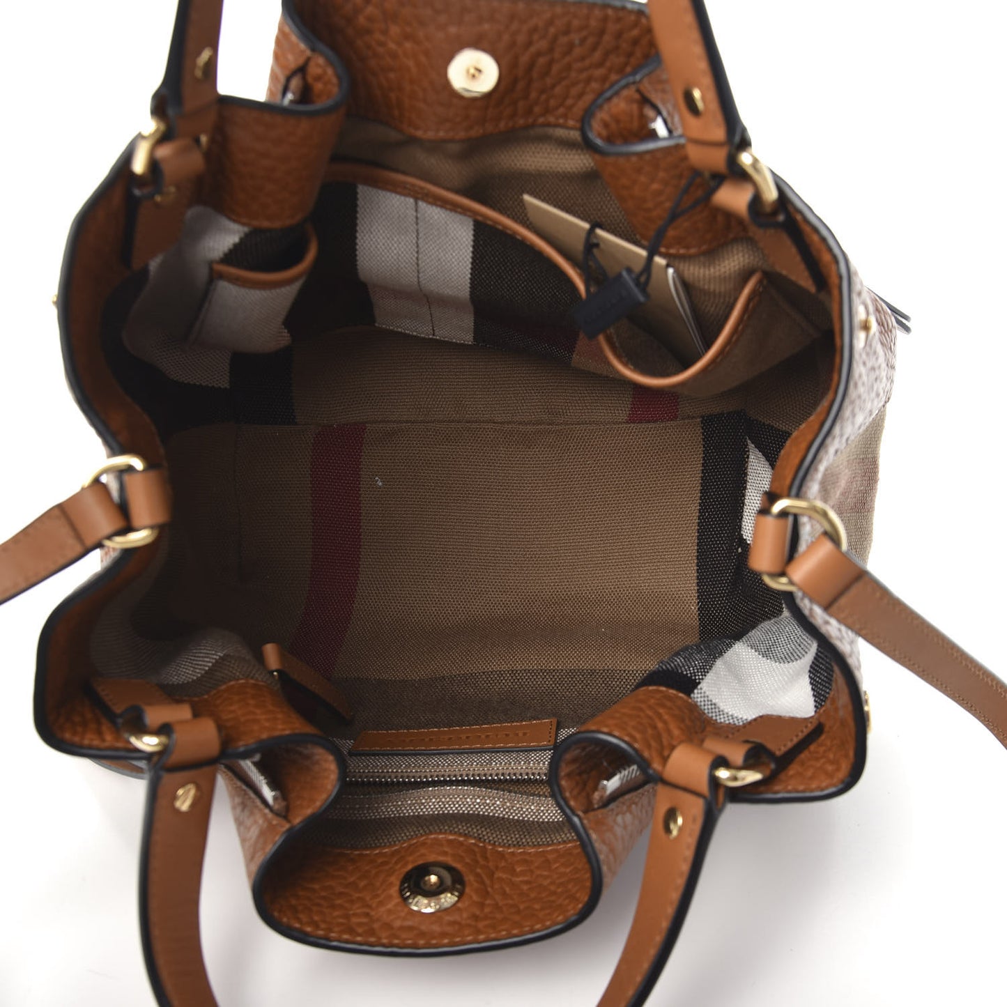 Grainy Calfskin House Check Small Maidstone Saddle Brown