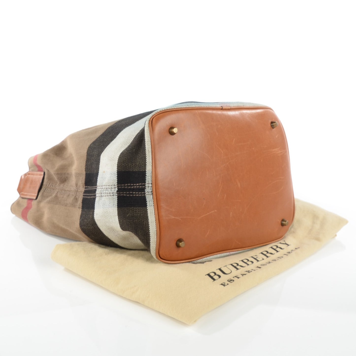 Canvas Mega Check Medium Susanna Hobo Saddle Brown