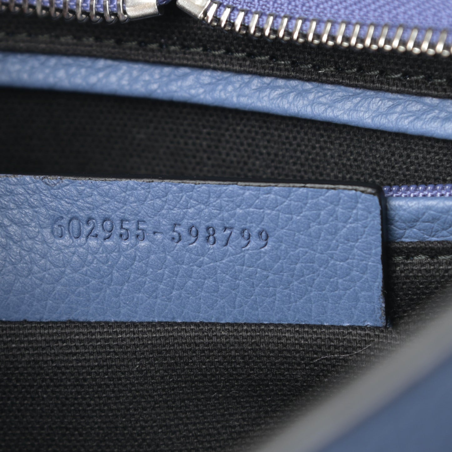 Pebbled Calfskin Small Skull Padlock Zip Around Tote Blue