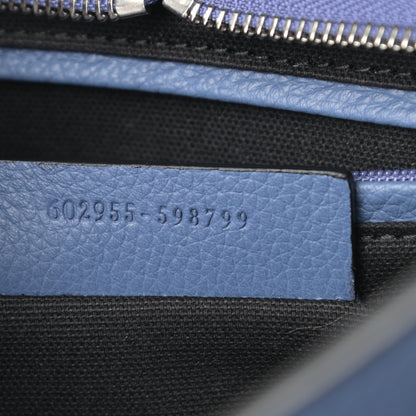 Alexander McQueen Pebbled Calfskin Small Skull Padlock Zip Around Tote Blue 7 of 10