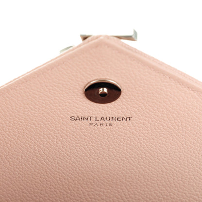Saint Laurent Grained Calfskin Matelassé Chevron Monogram Classic Baby Chain Bag Pale Pink 6 of 7