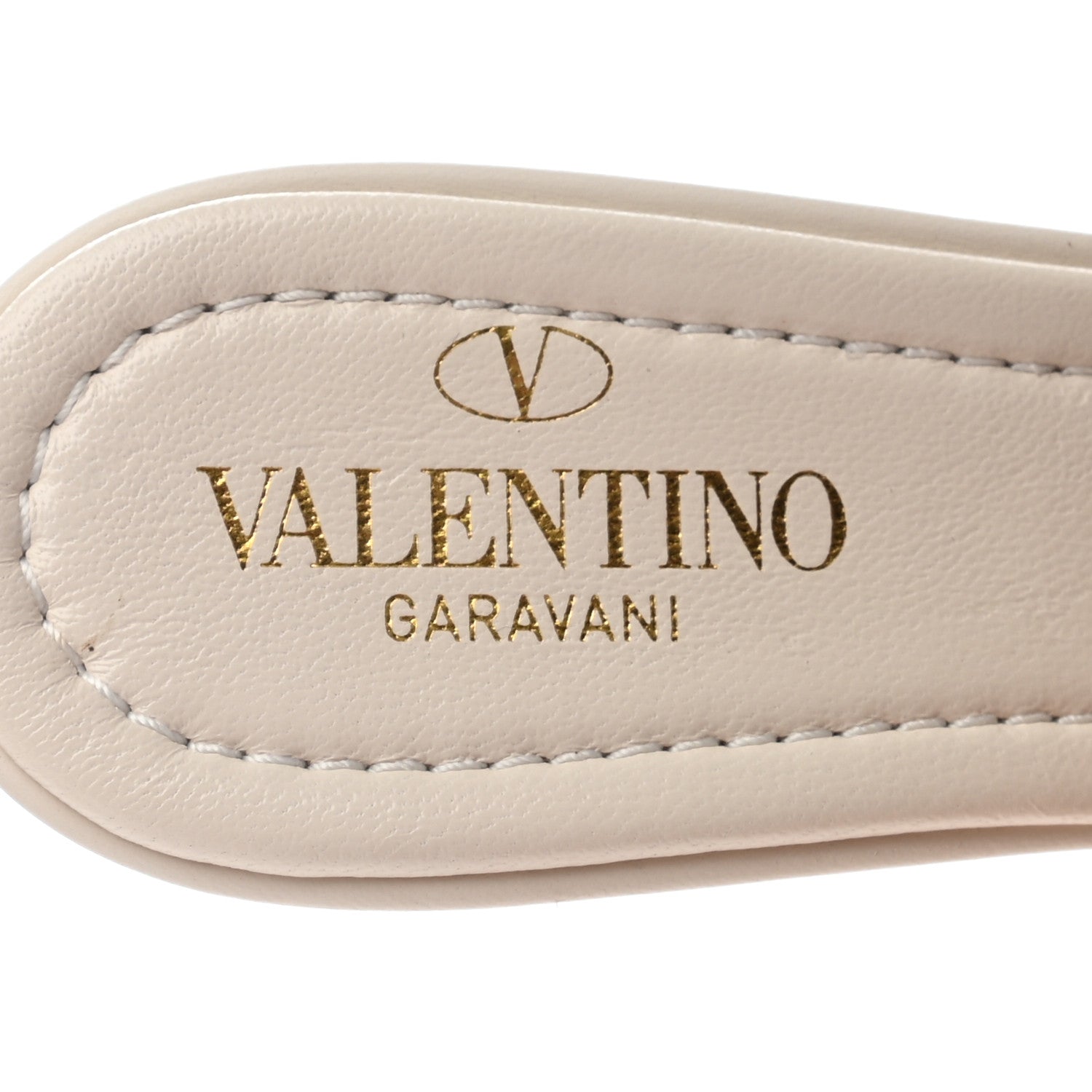 Valentino Garavani Nappa Quilted Roman Stud 65mm Slide Sandals 36 Light Ivory 5 of 7