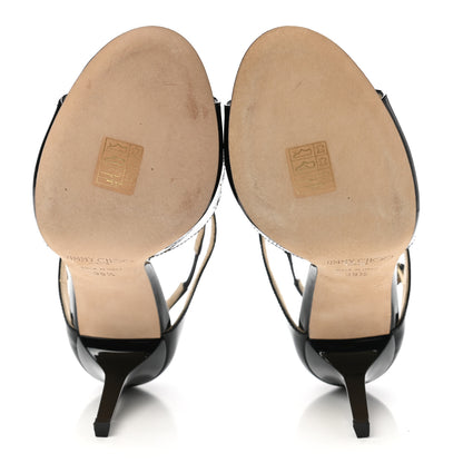 Jimmy Choo Patent Calfskin Lang Sandals 39.5 Black 5 of 8