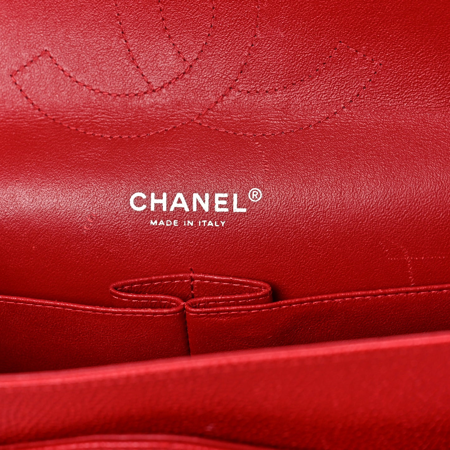 Caviar Quilted Jumbo Double Flap Red