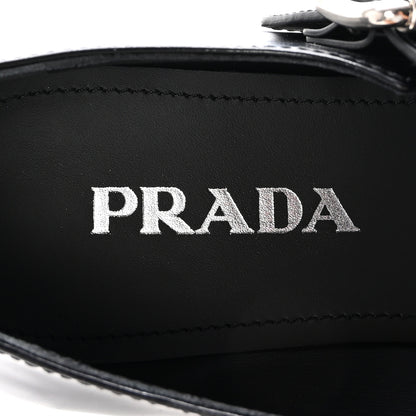 Prada Spazzolato Mary Jane T Strap 40mm Loafers 38 Black 8 of 9