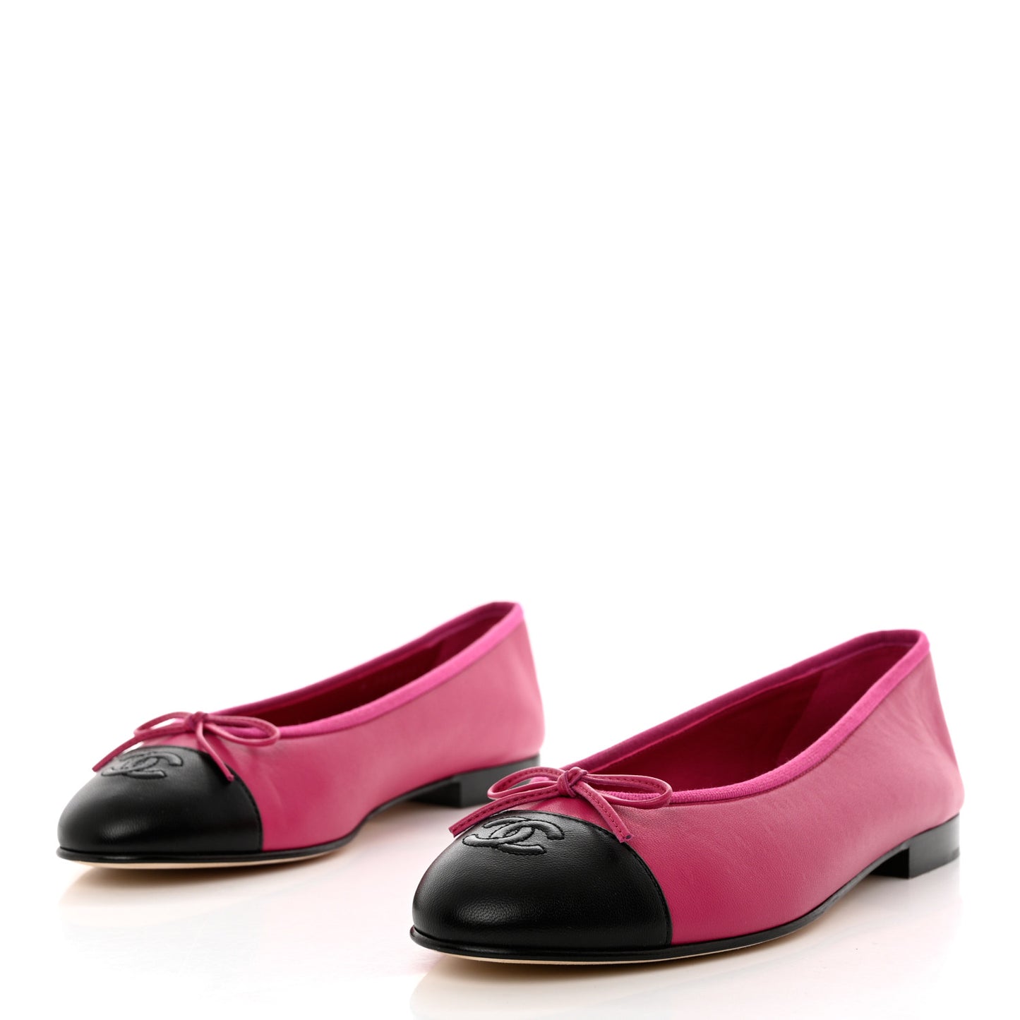 Goatskin Cap Toe CC Ballerina Flats 40.5 Bright Pink