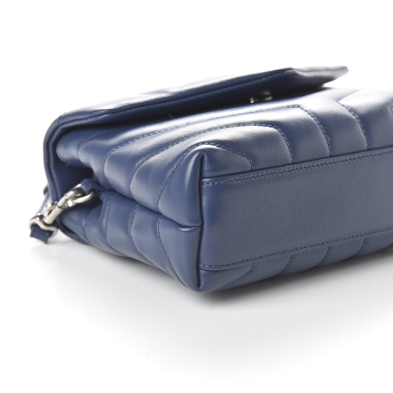 Saint Laurent Calfskin Y Quilted Monogram Toy Loulou Chain Satchel Denim 6 of 9