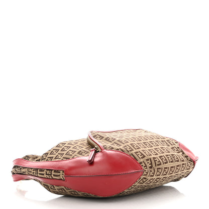 Fendi Zucchino Cuoio Chef Hobo Mogano Panna Rosso 4 of 16