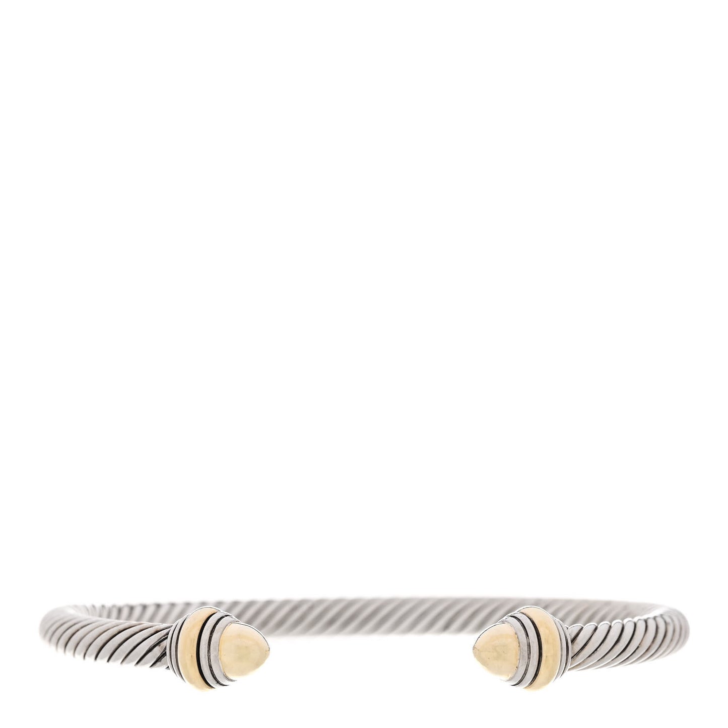 Sterling Silver 14K Yellow Gold 5mm Cable Classics Dome Bracelet