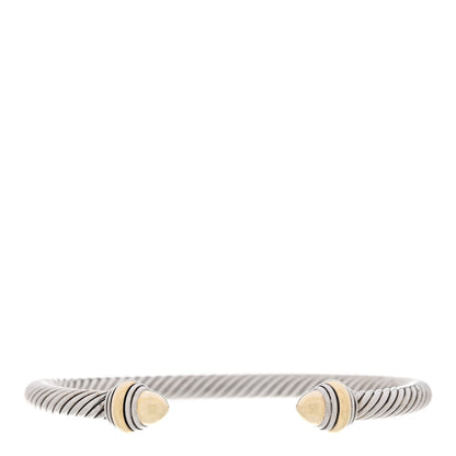 David Yurman Sterling Silver 14K Yellow Gold 5mm Cable Classics Dome Bracelet 1 of 4