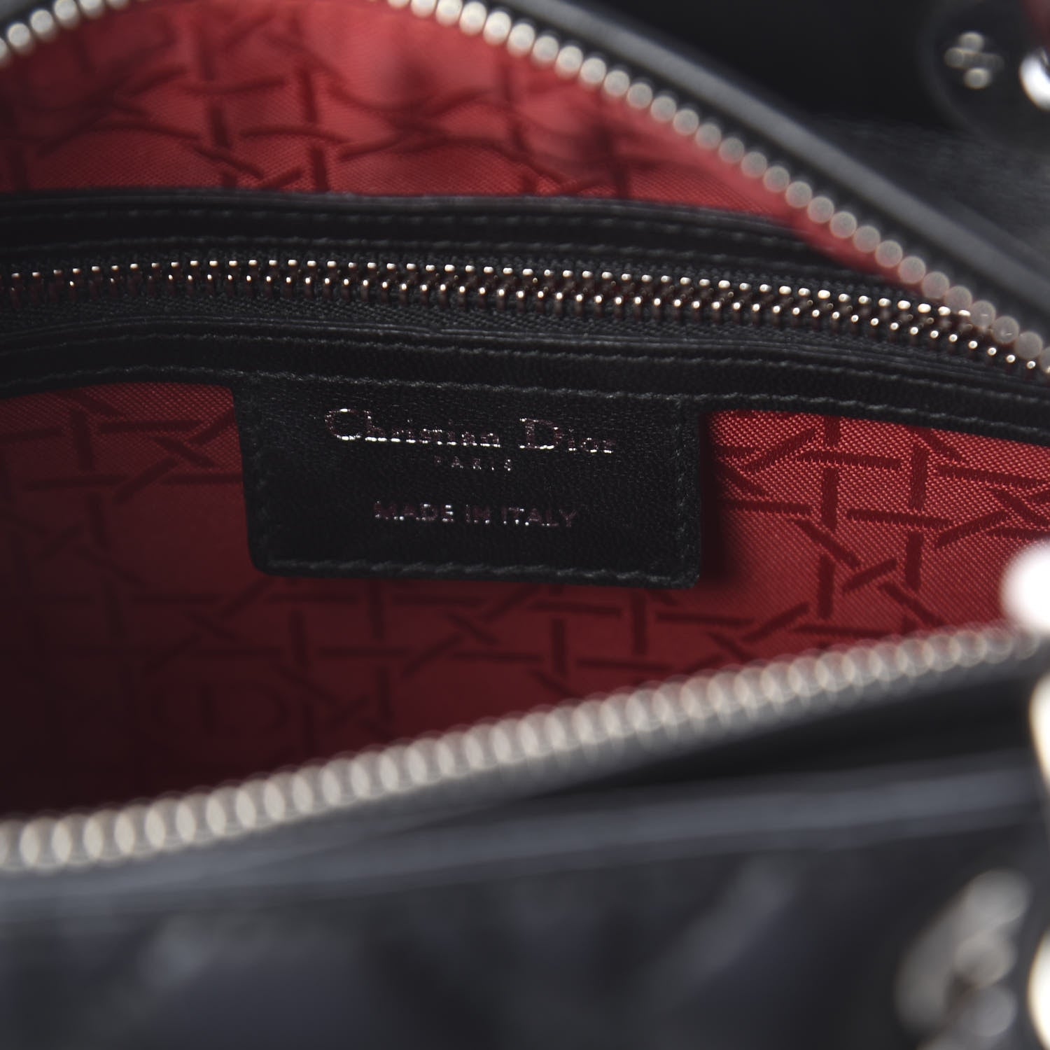 Christian Dior Lambskin Cannage Medium Lady Dior Black 8 of 11