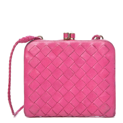 Bottega Veneta Nappa Intrecciato Kisslock Clutch Pink 1 of 12