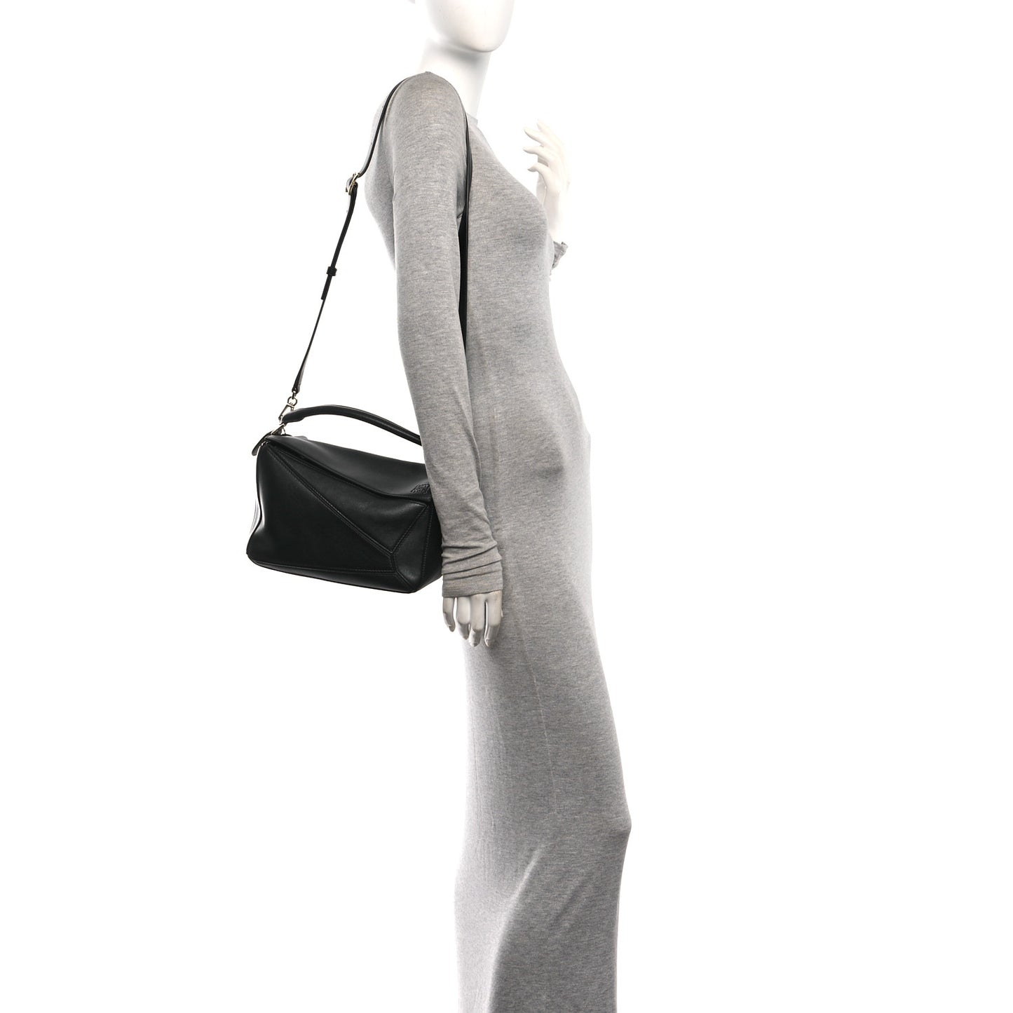 Nappa Lambskin Small Featherlight Puzzle Bag Black