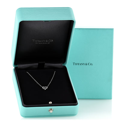 Tiffany Platinum Diamond Extra Mini Heart Pendant Necklace 7 of 7