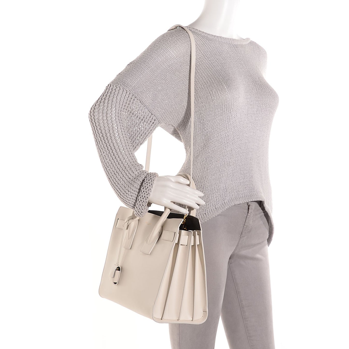 Calfskin Small Sac De Jour White