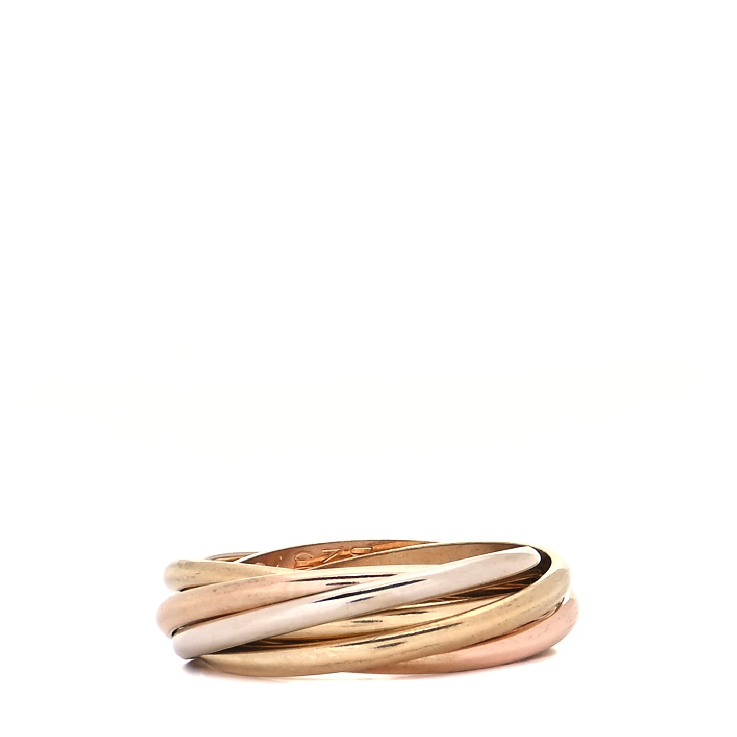 18K Pink Yellow White Gold 7 Band Trinity Ring 51 5.75