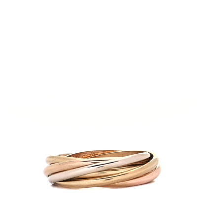 Cartier 18K Pink Yellow White Gold 7 Band Trinity Ring 51 5.75 3 of 6