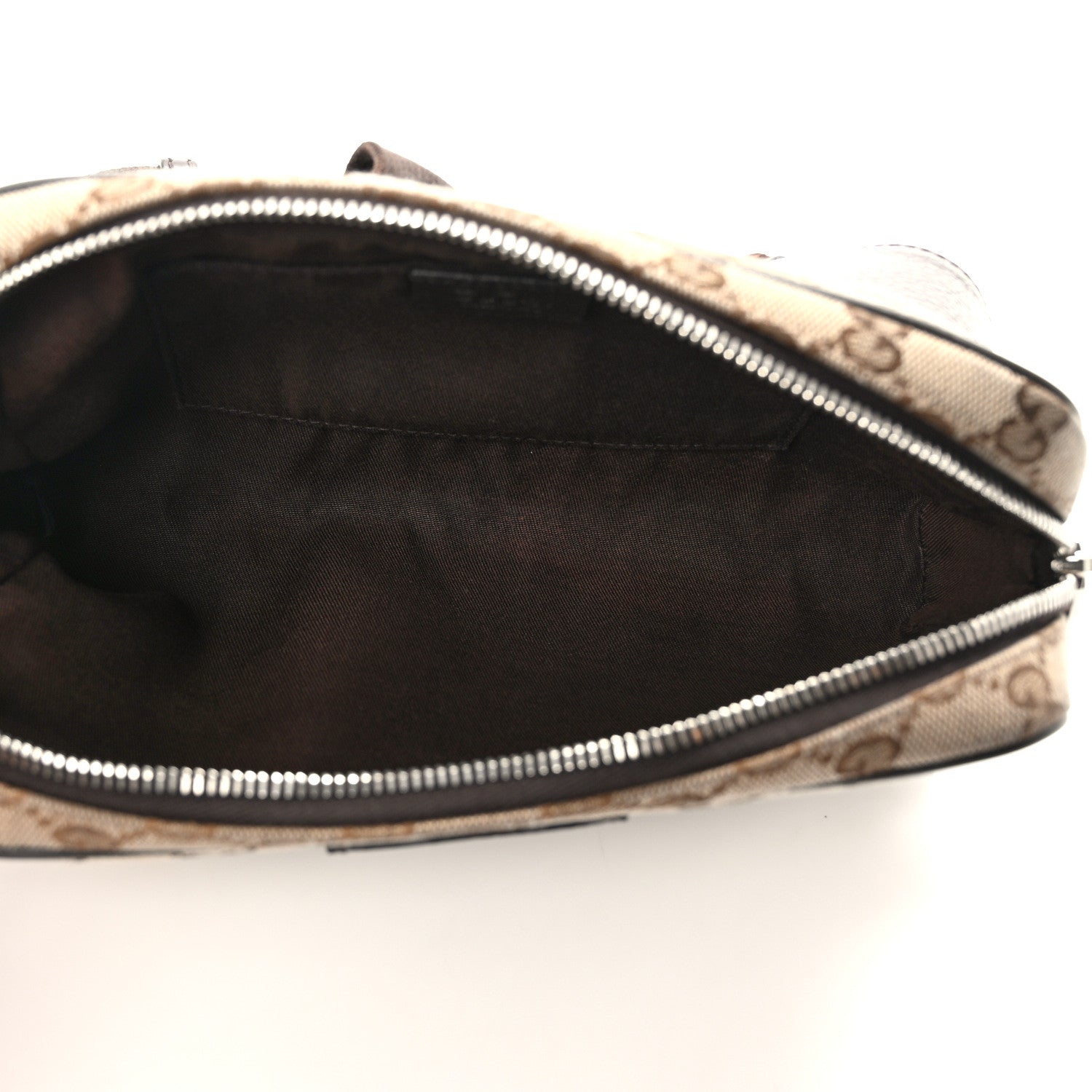 Gucci Monogram Dollar Calfskin Belt Bag Beige Ebony Testa di Moro Marrone Scuro 5 of 9