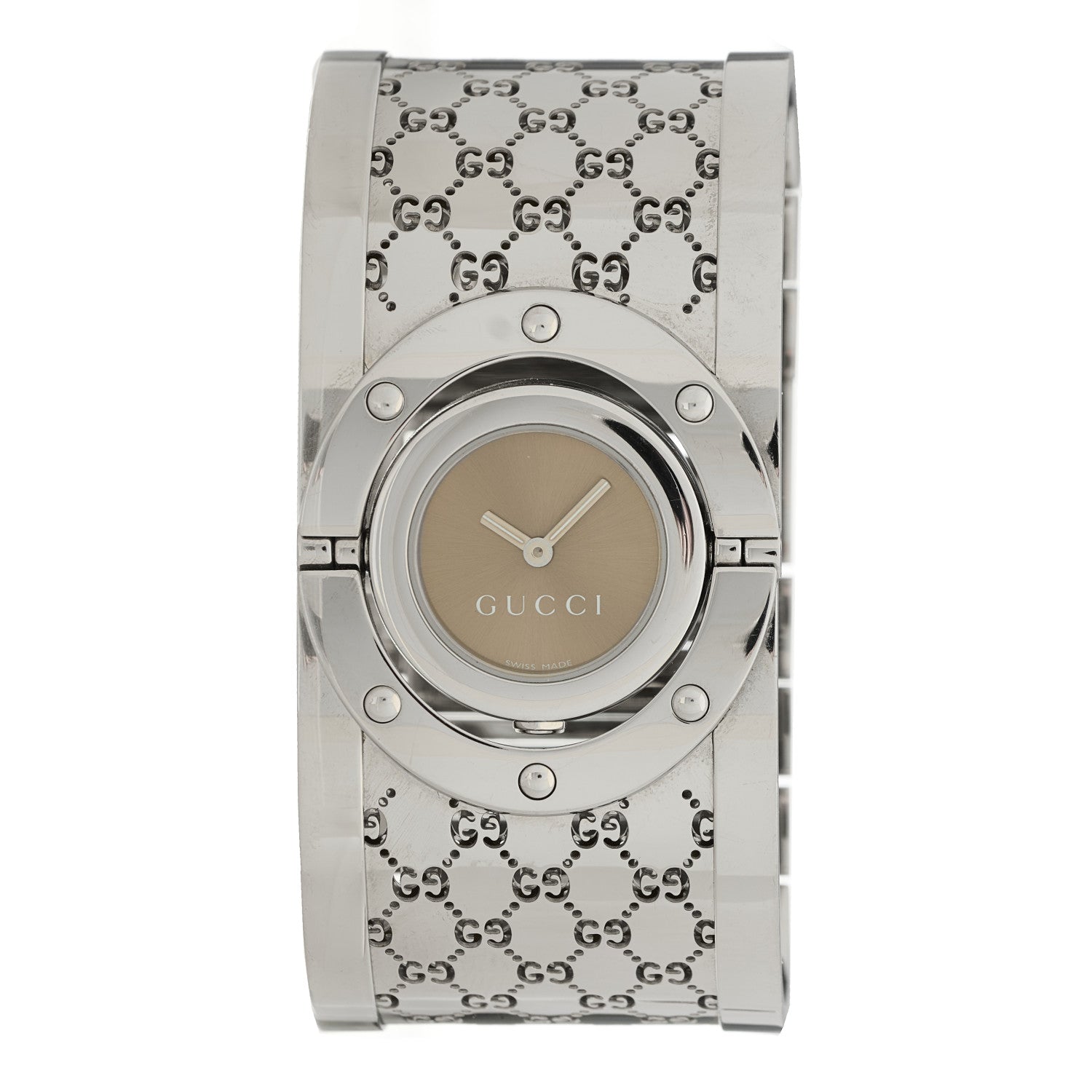 Gucci Stainless Steel 33mm Twirl Quartz Watch Brown 1 of 5