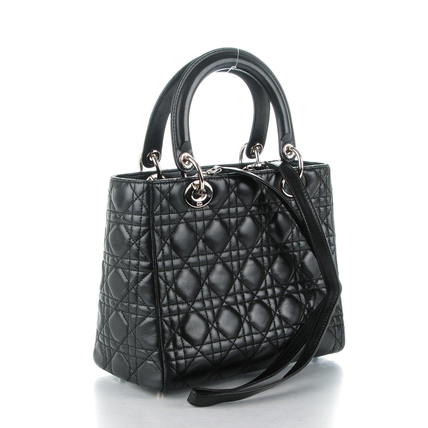 Christian Dior Lambskin Cannage Medium Lady Dior Black 3 of 7