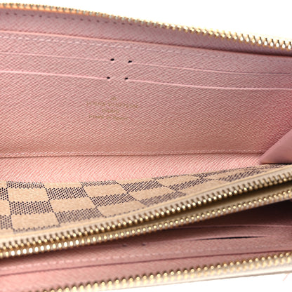 Louis Vuitton Damier Azur Clemence Wallet Rose Ballerine 6 of 8