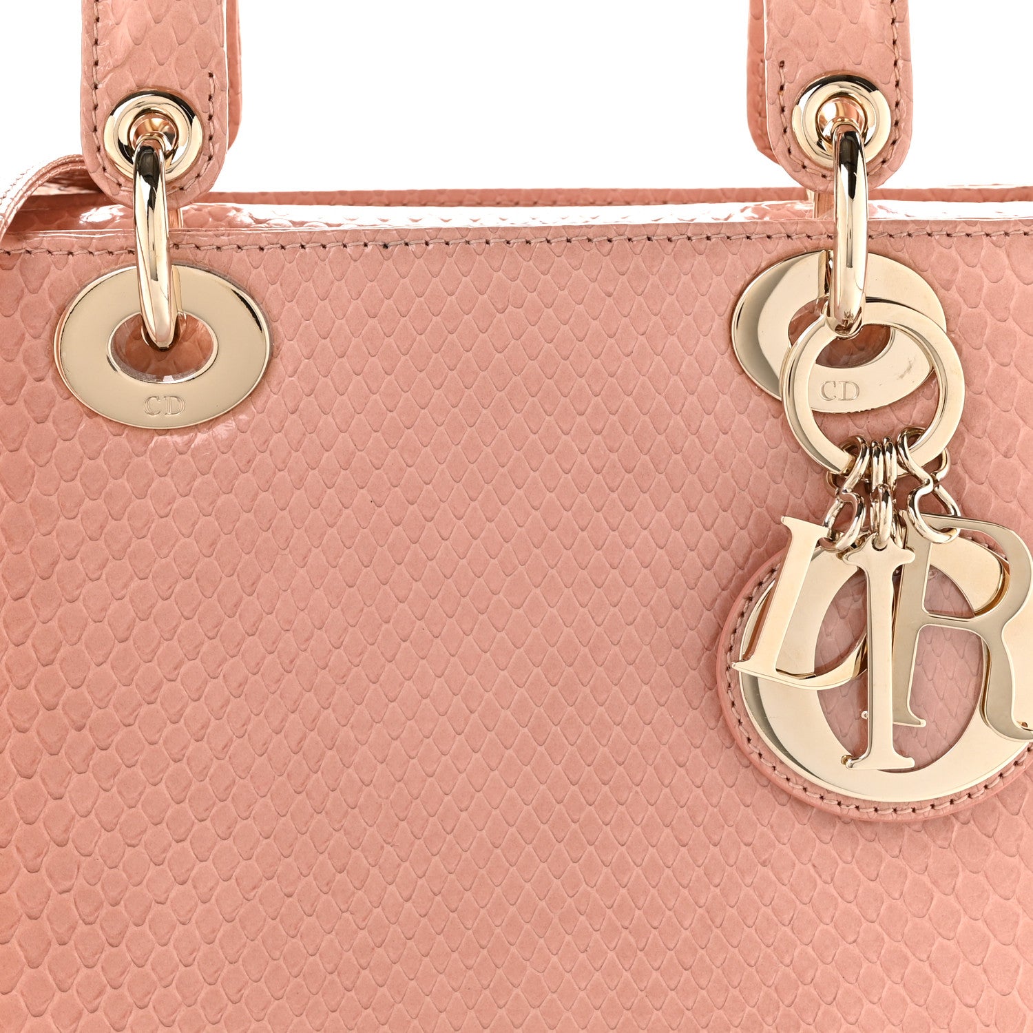 Christian Dior Snakeskin Small Lady Dior Pink 8 of 11